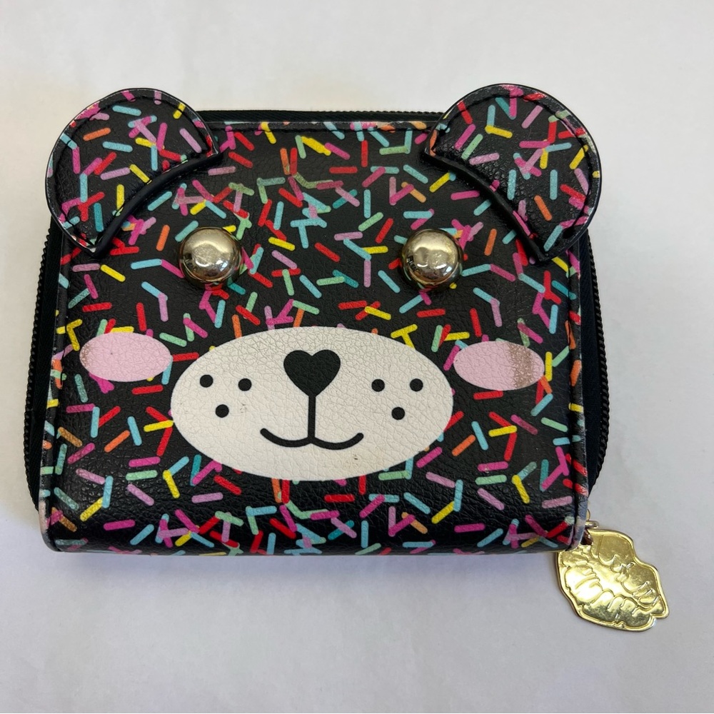 Betsey Johnson Black Sprinkle Bear Wallet